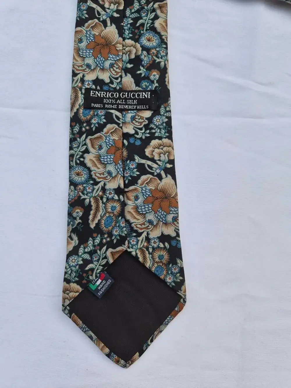 Enrico Guccini Men's Floral 100% Silk Hand Fashioned Necktie